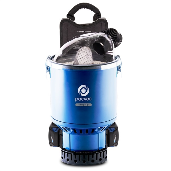 Click for a bigger picture.Pacvac SuperPro Go Backpack Battery Vacuum