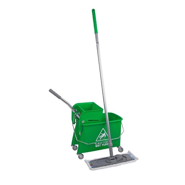 Click for a bigger picture.Green Microspeedy Bucket + Microfibre Flat Mop Kit ( Note - 2 Packages )