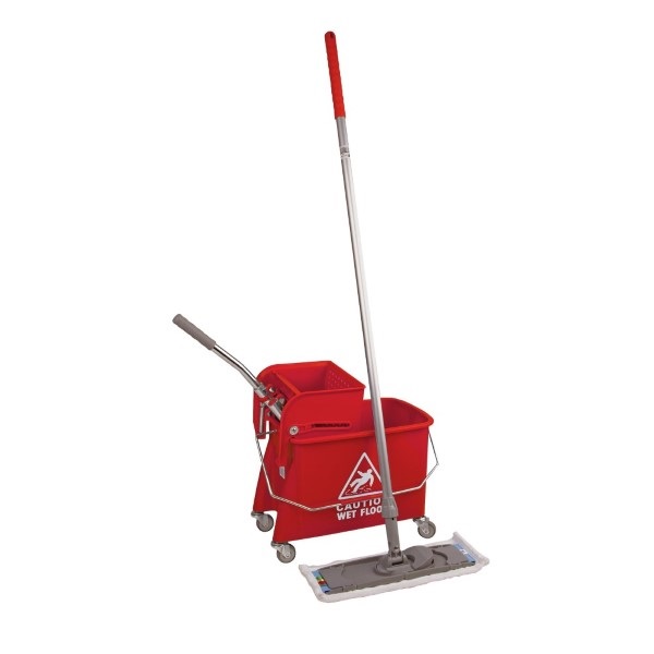 Click for a bigger picture.Red Microspeedy Bucket + Microfibre Flat Mop Kit ( Note - 2 Packages )