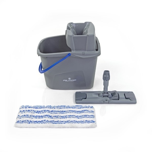 Click for a bigger picture.Easy Wash Flat Mop Kit Blue (Includes Bucket, Wringer, Frame + Head)