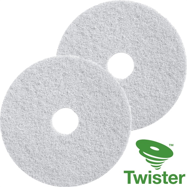Click for a bigger picture.Twister Diamond Floor Pads 15'' White