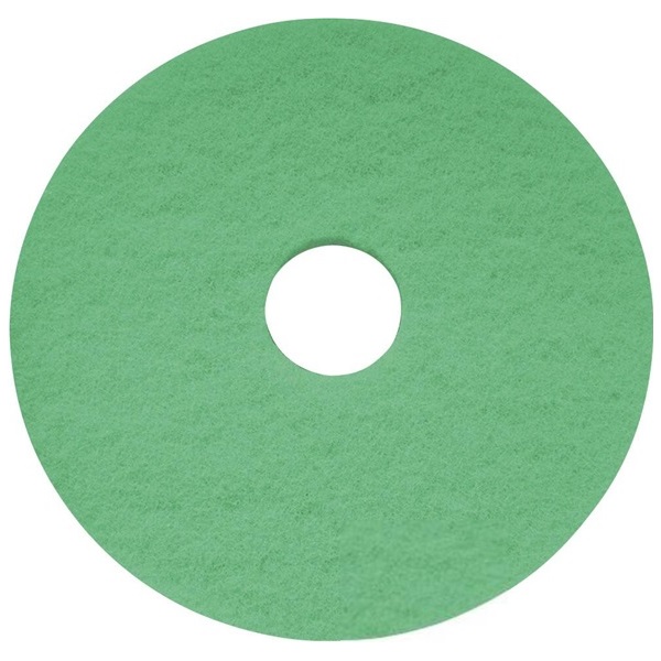 Click for a bigger picture.14'' Green Floor Pads - 100% Recycled Polyester
