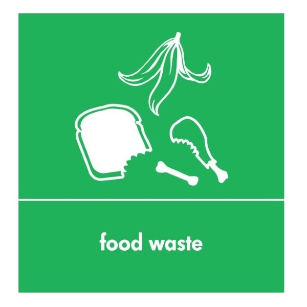 Click for a bigger picture.Recycling Sticker Green Food Waste