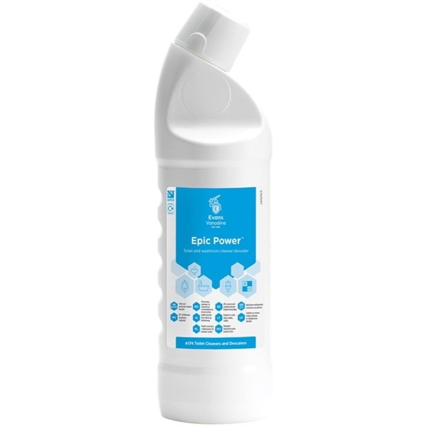 Click for a bigger picture.Epic Power Toilet Cleaner Descaler 1L - Handle Product With Care - Corrosive