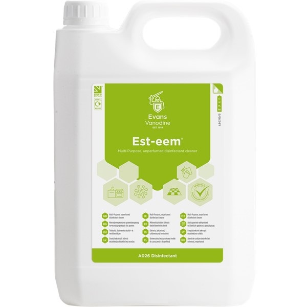 Click for a bigger picture.Esteem Unperfumed Disinfectant Cleaner 5L - Virucidal Disinfectant Cleaner