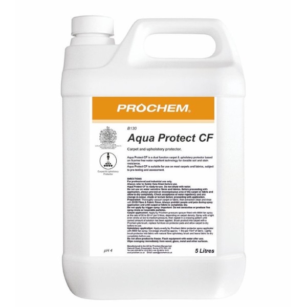 Click for a bigger picture.Prochem Aqua Protect CF 5L Single Carpet + Upholstery Protector (Fluoroseal)