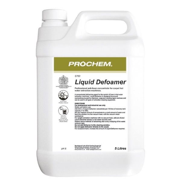 Click for a bigger picture.Prochem Liquid Defoamer 5L Single