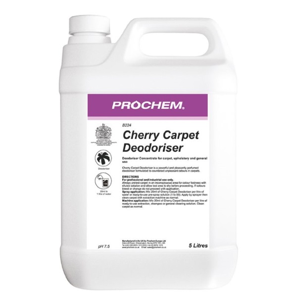 Click for a bigger picture.Prochem Cherry Carpet Deodoriser 5L Single (Contract Carpet Deodoriser)