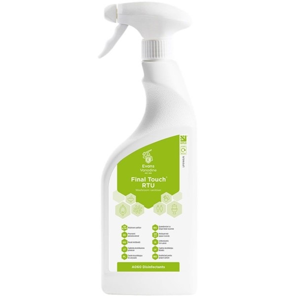 Click for a bigger picture.Evans Final Touch 750ml Washroom Cleaner Sanitiser RTU