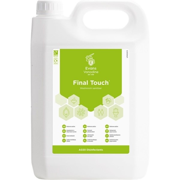 Click for a bigger picture.Evans Final Touch 5L Washroom Cleaner Sanitiser