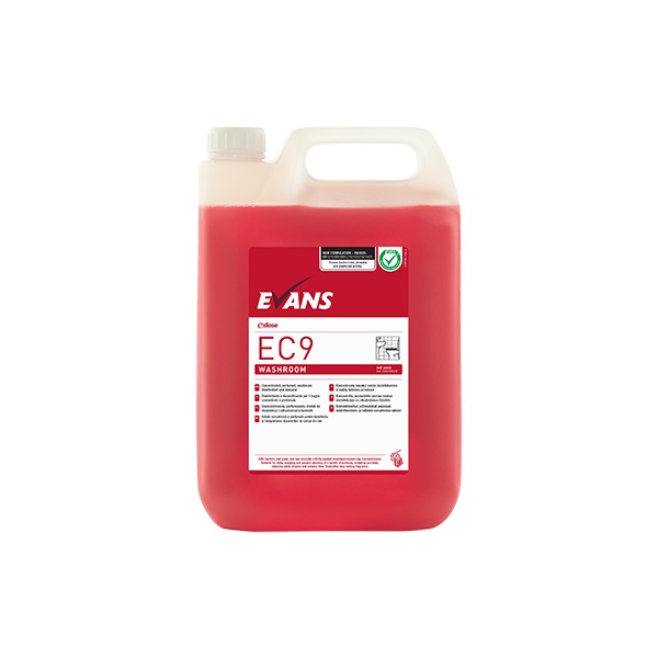 Click for a bigger picture.Evans EC9 Red Zone 5Ltr Concentrated Bactericidal Washroom Cleaner