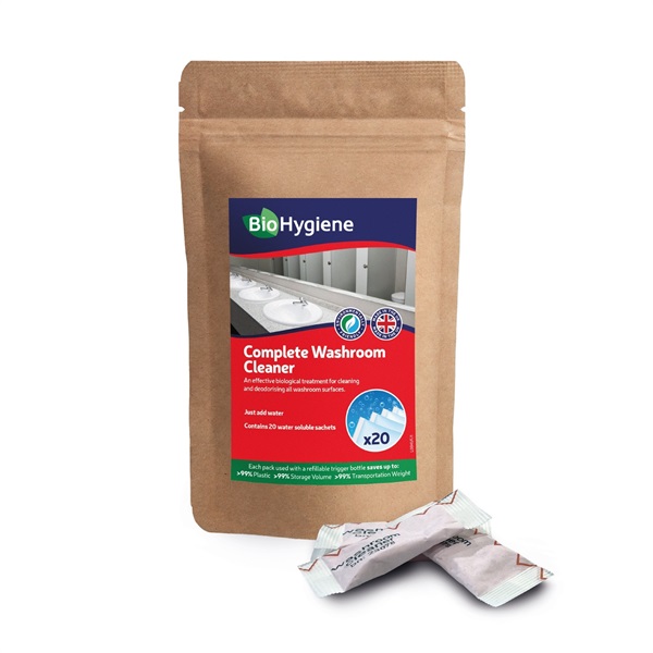 Click for a bigger picture.BioHygiene Complete Washroom Cleaner - Water Soluble Paper Sachets