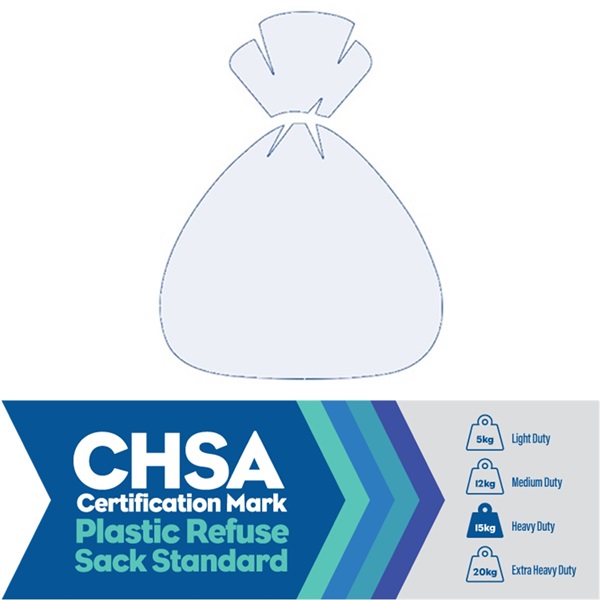 Click for a bigger picture.Clear Compactor Sacks CHSA - Heavy Duty (15kg) 140L 20x33x45