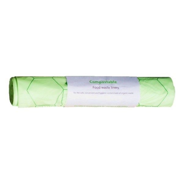 Click for a bigger picture.Compostable Kerbside / Square Bin Liner 25L - Single Roll of 26 Bags