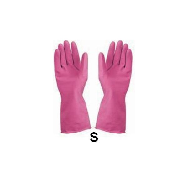 Click for a bigger picture.Pink Small Rubber Gloves
