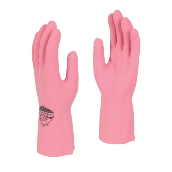 Click for a bigger picture.Pink Small Rubber Gloves