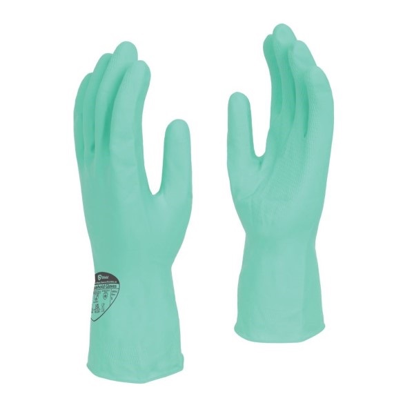 Click for a bigger picture.Green Medium Rubber Gloves