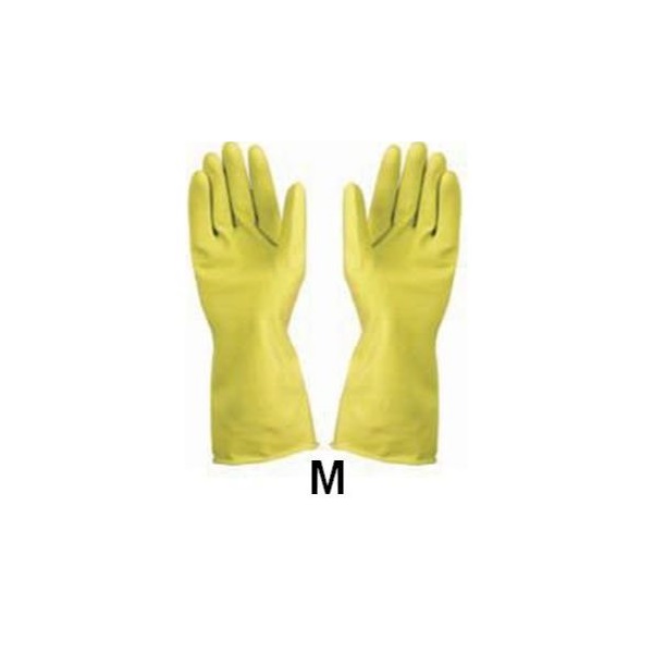 Click for a bigger picture.Yellow Medium Rubber Gloves