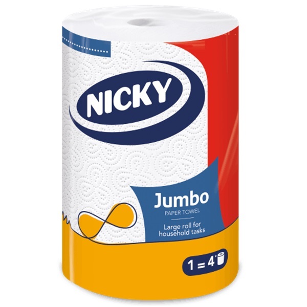 Click for a bigger picture.Nicky Jumbo 200 Sheet Kitchen Rolls