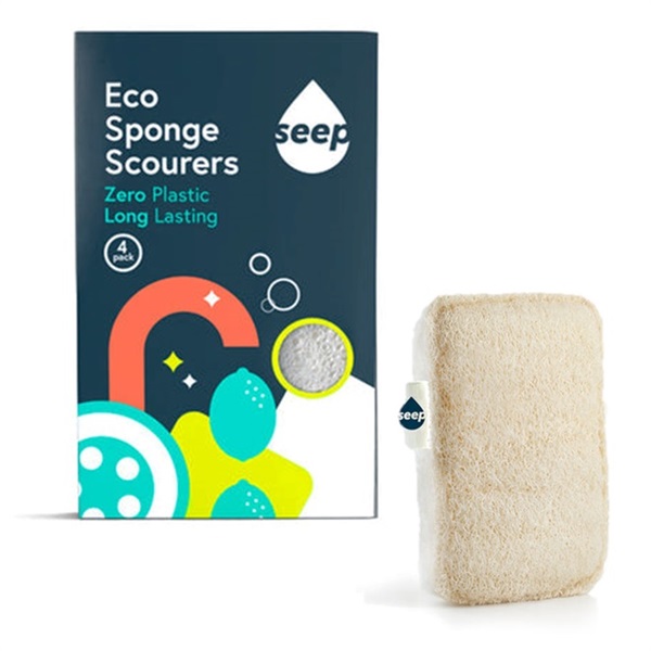 Click for a bigger picture.Seep Eco Sponge Scourers - Compostable Sponge With Loofah Scourer