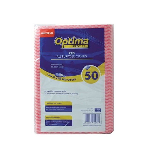 Click for a bigger picture.OPTIMA PROCLEAN Red All Purpose Cloths
