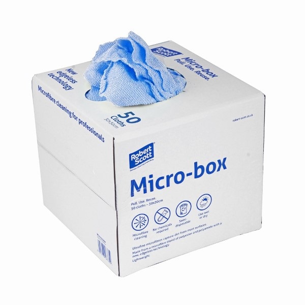 Click for a bigger picture.Blue Micro Box Microfibre Cloths