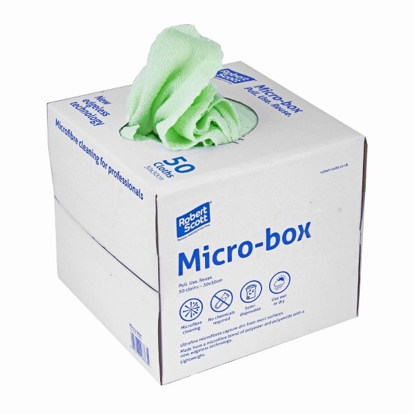 Click for a bigger picture.Green Micro Box Microfibre Cloths