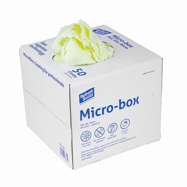 Click for a bigger picture.Yellow Micro Box Microfibre Cloths