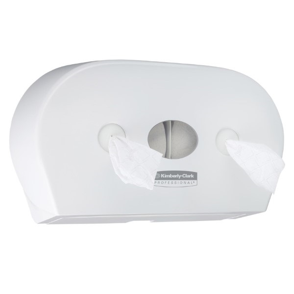 Click for a bigger picture.Kimberly-Clark 7186 Scott Control Mini Dispenser - Twin Centrefeed Toilet Roll