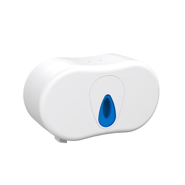 Click for a bigger picture.Twin Micro Jumbo Toilet Roll Modular Dispenser - Blue Teardrop