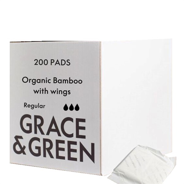 Click for a bigger picture.Organic Bamboo Pads Day ( Medium ) Grace & Green Bulk Box