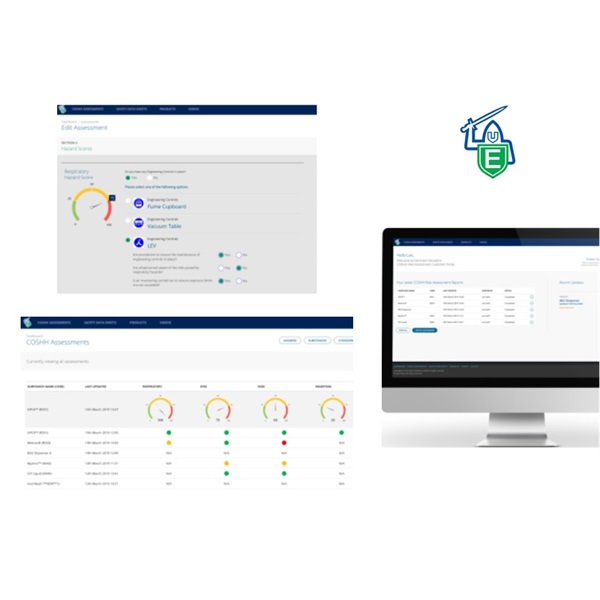 Click for a bigger picture.Evans Vanodine COSHH Risk Assessment Portal