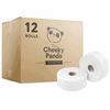 The Cheeky Panda Mini Jumbo Bamboo Toilet Roll  2 ply 3'' Core - Plastic Free Packaging