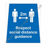 Respect 2m Social Distance Sign - Easy Peel Label - For use with 006.301