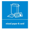 Recycling Sticker Blue Mixed Paper & Card