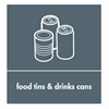 Recycling Sticker Grey Food + Drinks Cans